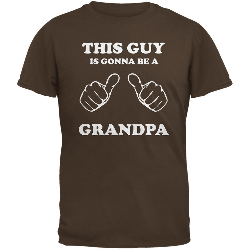 This Guy Gonna be Grandpa Brown Adult T-Shirt Men's T-Shirts Old Glory 2XL Brown 