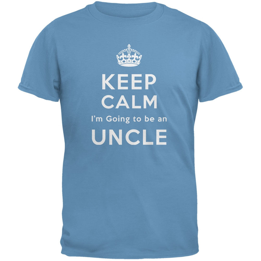 Keep Calm Going to be Uncle Carolina Blue Adult T-Shirt Men's T-Shirts Old Glory 2XL Blue 