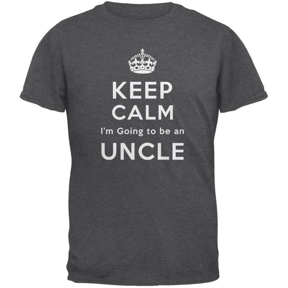 Keep Calm Going to be Uncle Dark Heather Adult T-Shirt Men's T-Shirts Old Glory 2XL Grey 