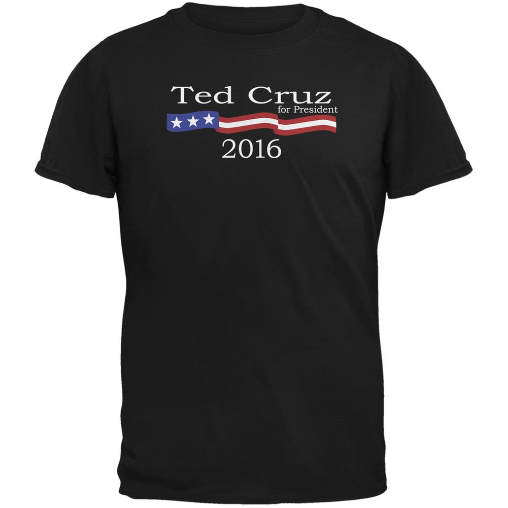 Election 2016 Ted Cruz Logo Black Adult T-Shirt Men's T-Shirts Old Glory 2XL Black 