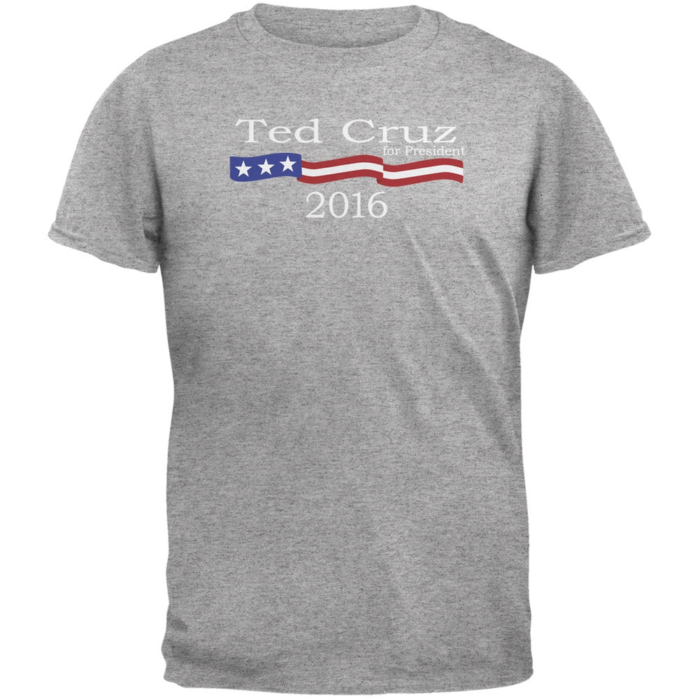 Election 2016 Ted Cruz Logo Heather Grey Adult T-Shirt Men's T-Shirts Old Glory 2XL Grey 