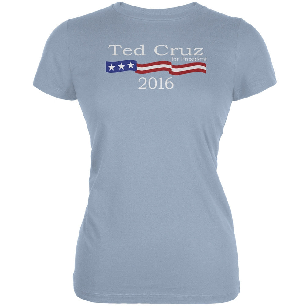 Election 2016 Ted Cruz Logo Light Blue Juniors Soft T-Shirt Juniors T-Shirts Old Glory 2XL Blue 