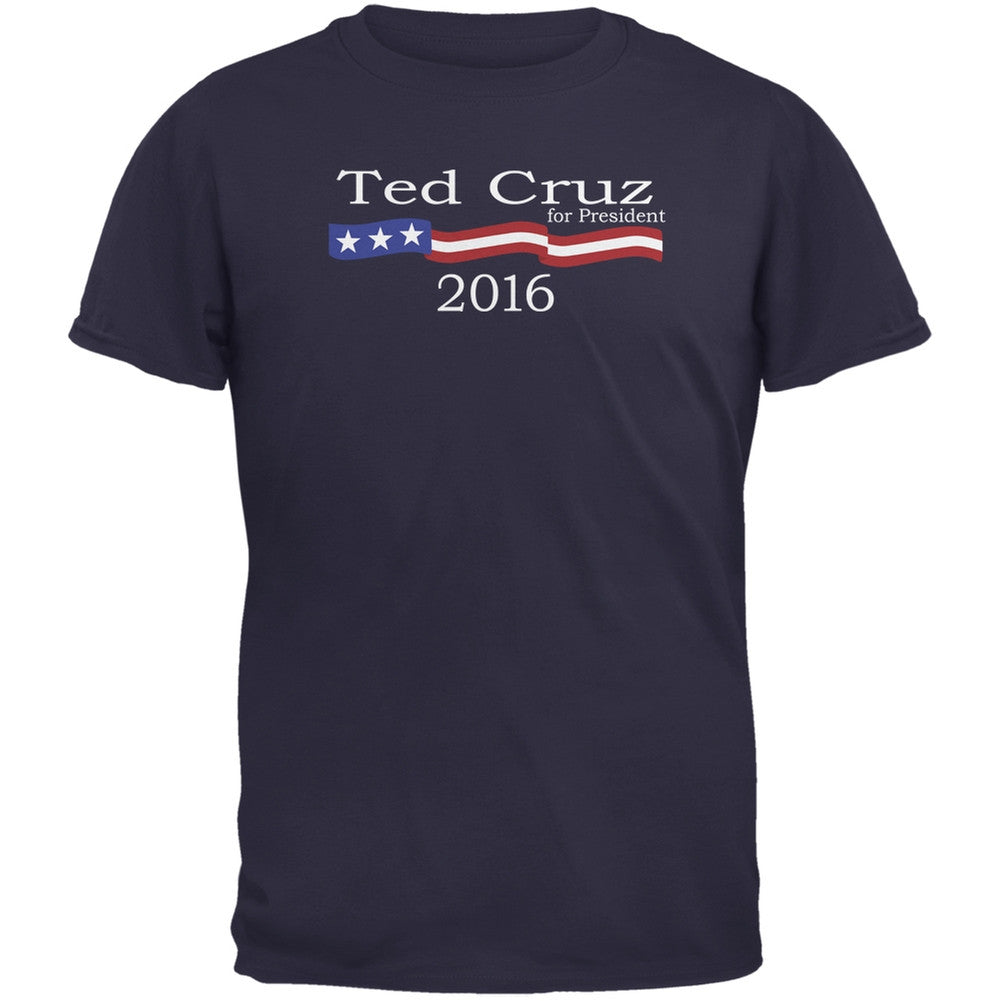 Election 2016 Ted Cruz Logo Navy Adult T-Shirt Men's T-Shirts Old Glory 2XL Blue 