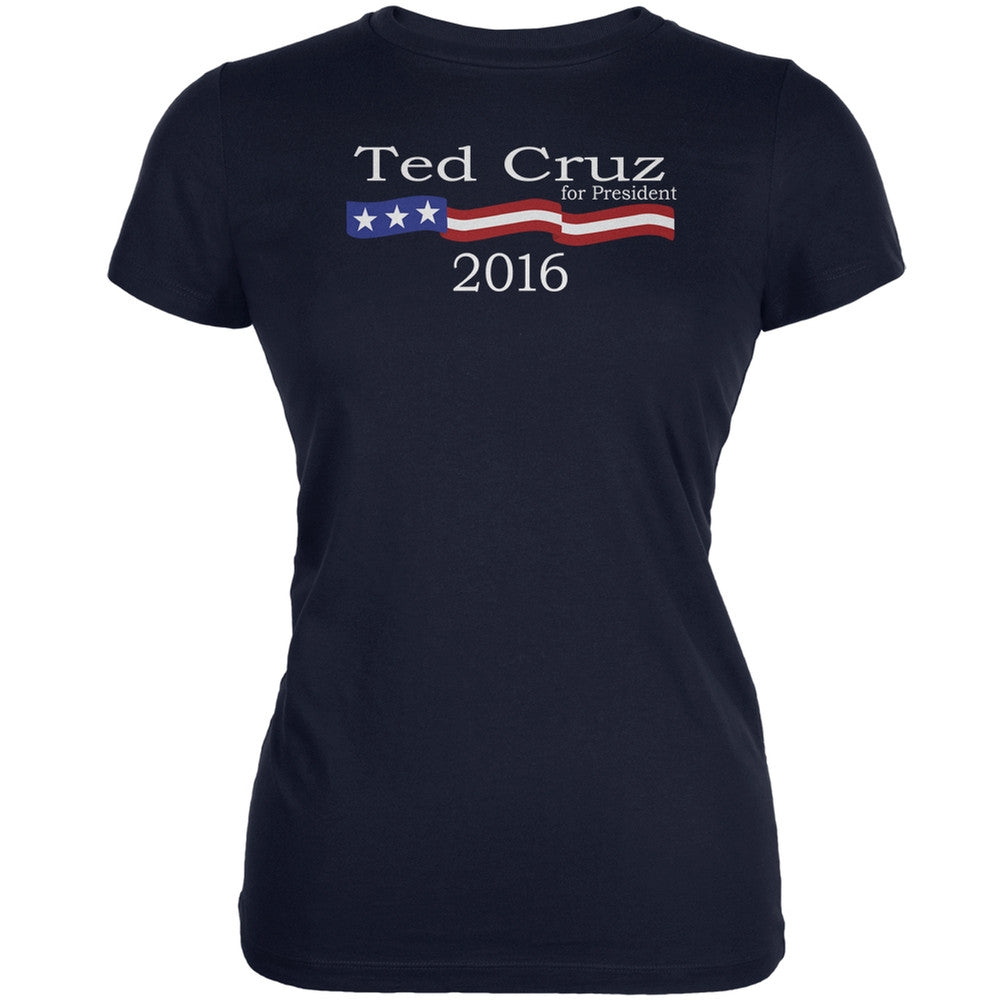 Election 2016 Ted Cruz Logo Navy Juniors Soft T-Shirt Juniors T-Shirts Old Glory 2XL Blue 