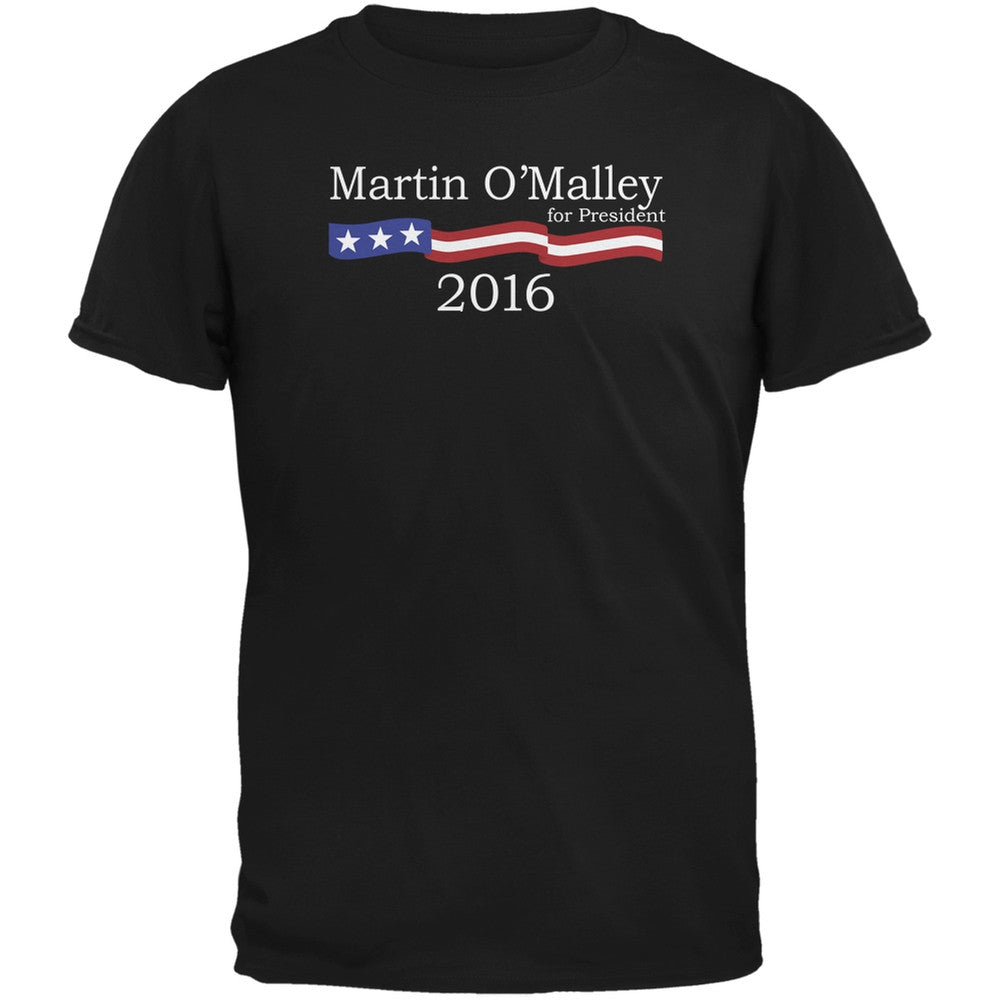 Election 2016 Martin O'Malley Logo Black Adult T-Shirt Men's T-Shirts Old Glory 2XL Black 