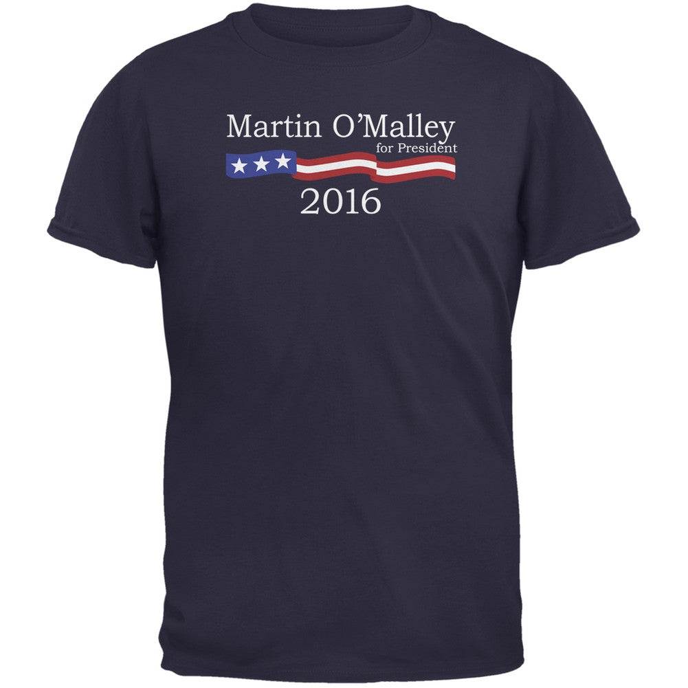 Election 2016 Martin O'Malley Logo Navy Adult T-Shirt Men's T-Shirts Old Glory 2XL Blue 