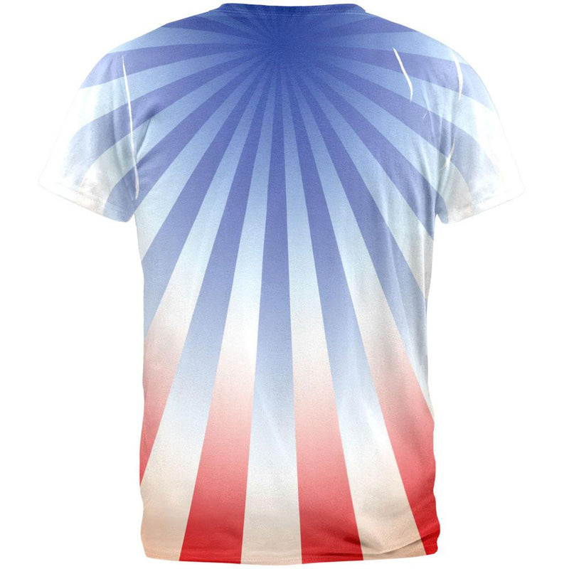 4th of July Patriot Starburst All Over Adult T-Shirt Men's T-Shirts Old Glory   