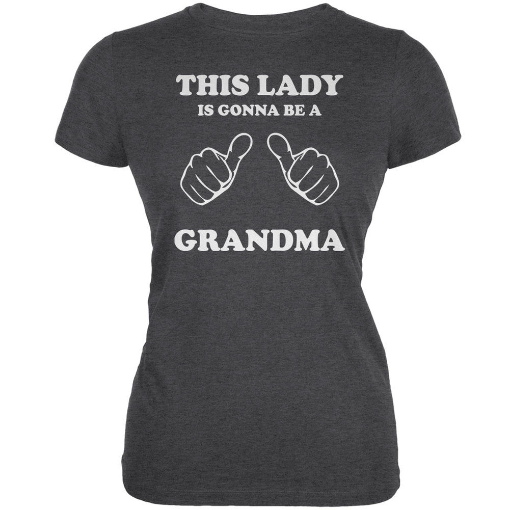 This Lady Gonna be Grandma Dark Heather Juniors Soft T-Shirt Juniors T-Shirts Old Glory 2XL Grey 