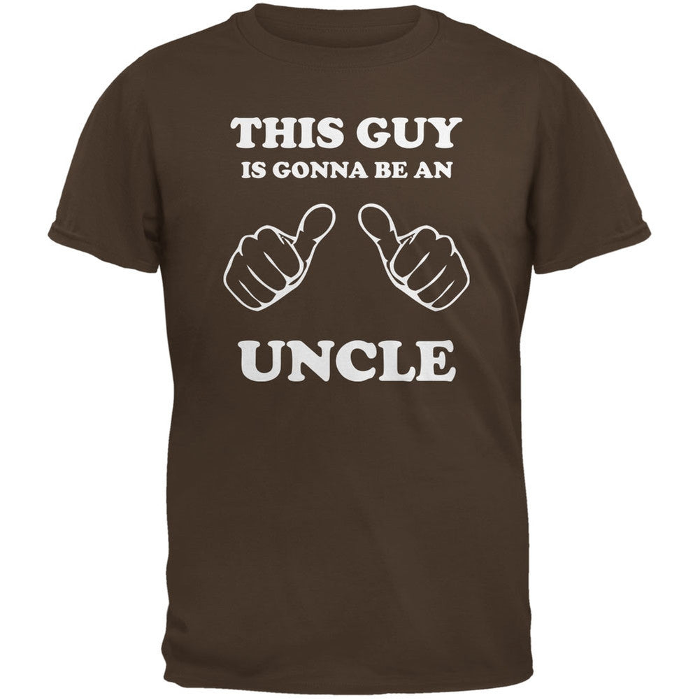 This Guy Gonna be Uncle Brown Adult T-Shirt Men's T-Shirts Old Glory 2XL Brown 