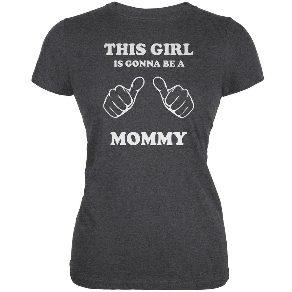 This Girl Gonna be Mommy Dark Heather Juniors Soft T-Shirt Juniors T-Shirts Old Glory 2XL Grey 