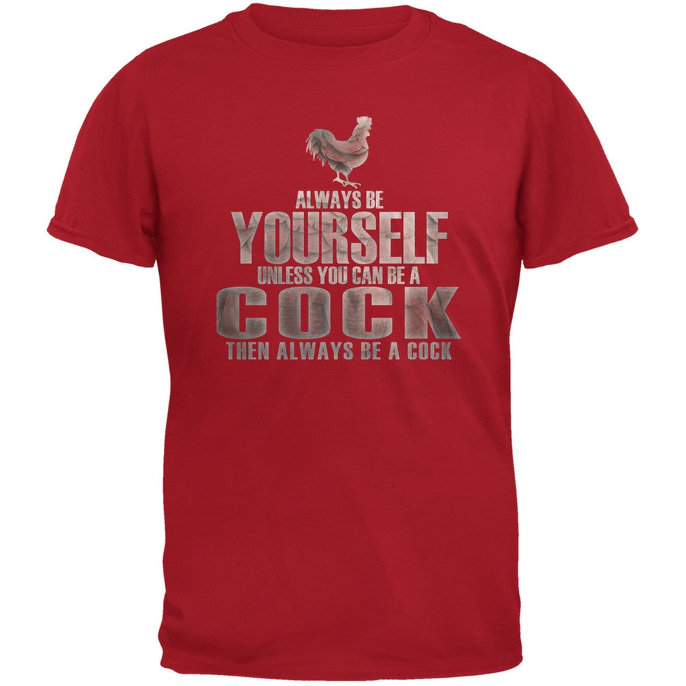 Always Be Yourself Cock Red Youth T-Shirt Youth T-Shirts Old Glory LG Red 