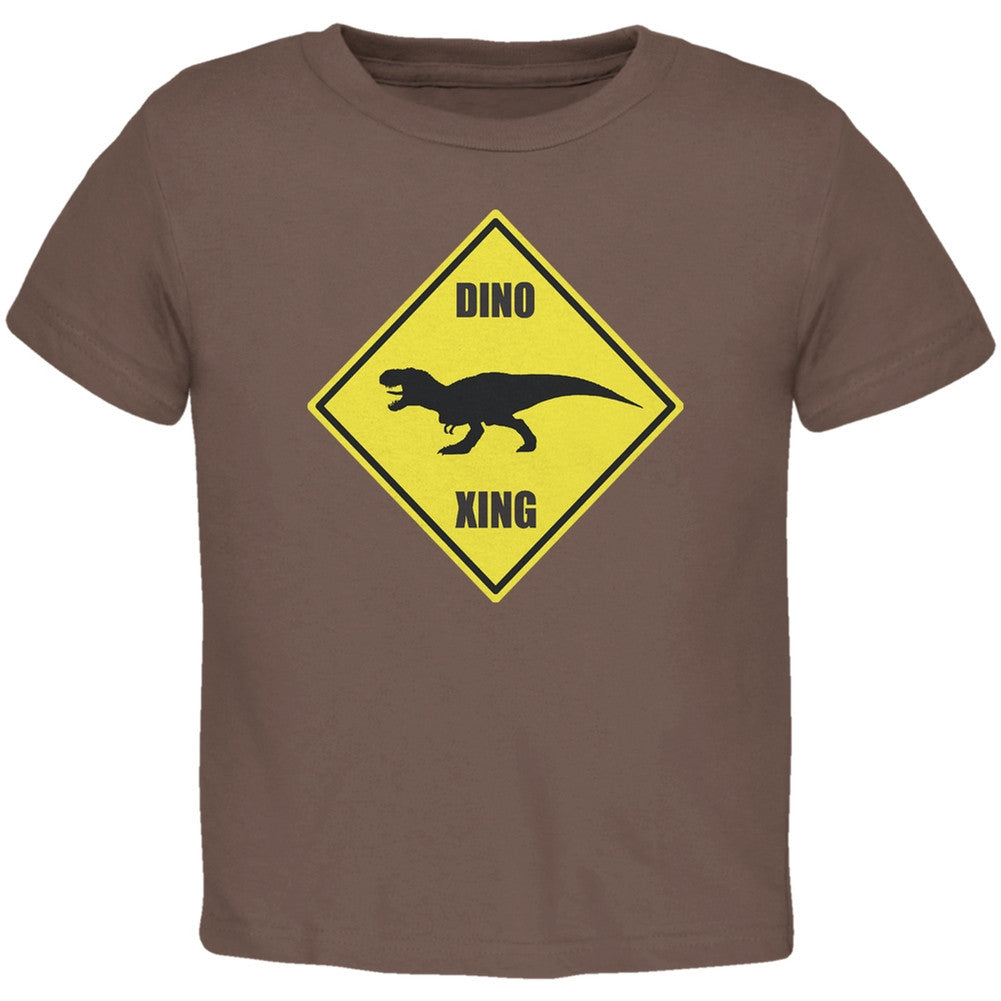 Dino Crossing Brown Toddler T-Shirt Toddler T-Shirts Old Glory 2T Brown 