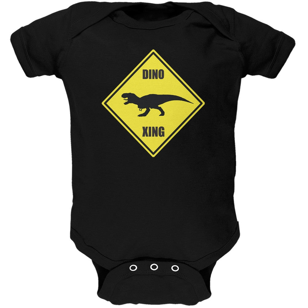 Dino Crossing Black Soft Baby One Piece Baby One Piece Old Glory 0-3M Black 