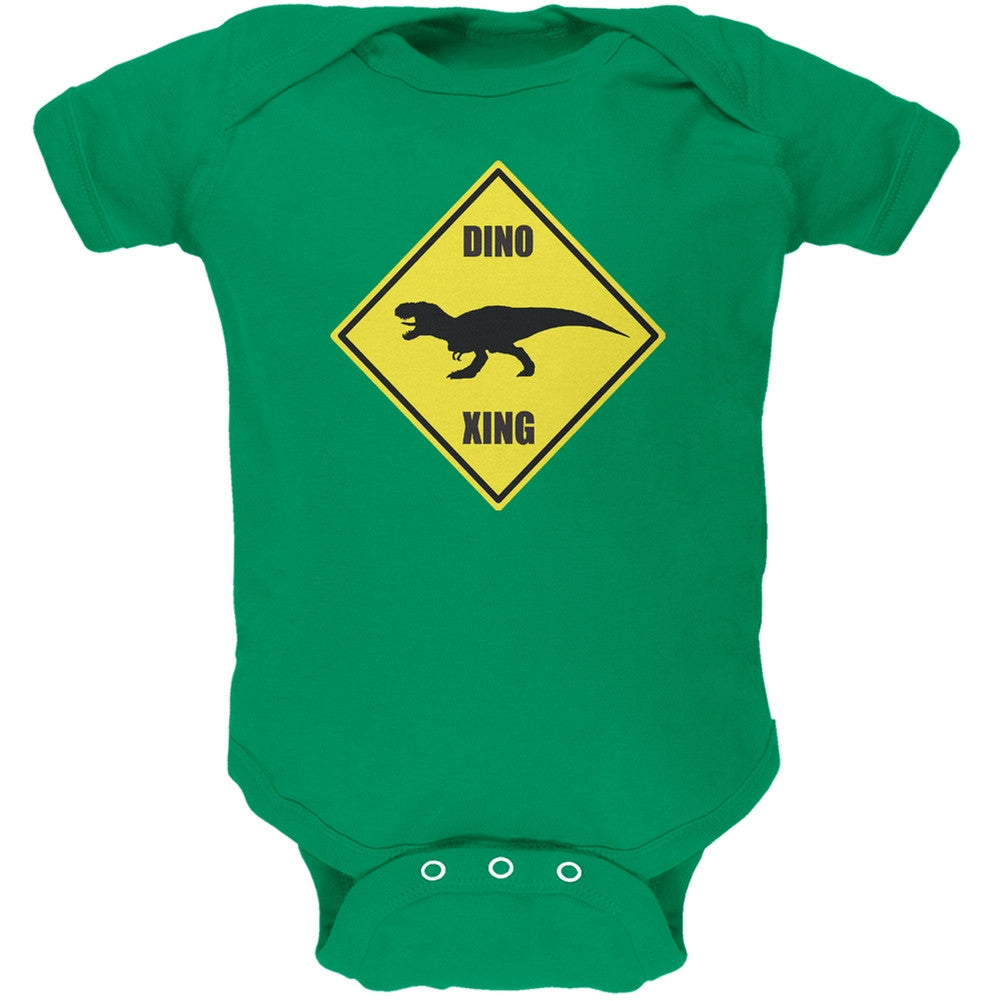 Dino Crossing Kelly Green Soft Baby One Piece Baby One Piece Old Glory 0-3M Green 