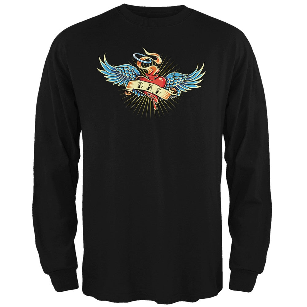 Father's Day - Vintage Dad Tattoo Black Adult Long Sleeve T-Shirt Men's Long Sleeves Old Glory 2XL Black 