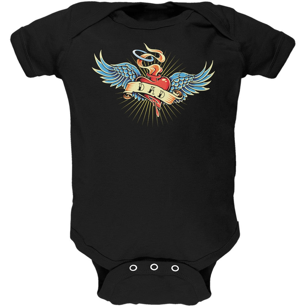 Father's Day - Vintage Dad Tattoo Black Soft Baby One Piece Baby One Piece Old Glory 0-3M Black 