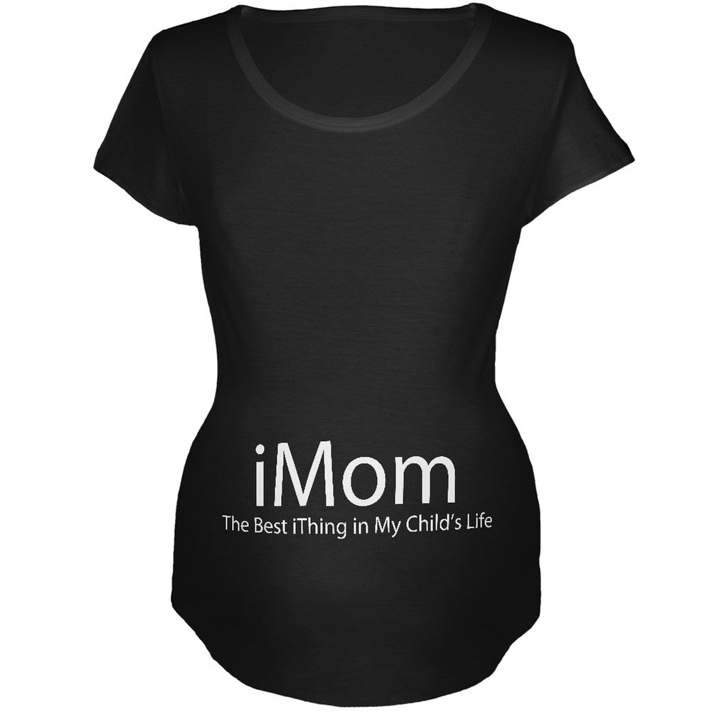 Mother's Day - iMom funny Geek Black Maternity Soft T-Shirt Maternity T-Shirts Old Glory 2XL Black 