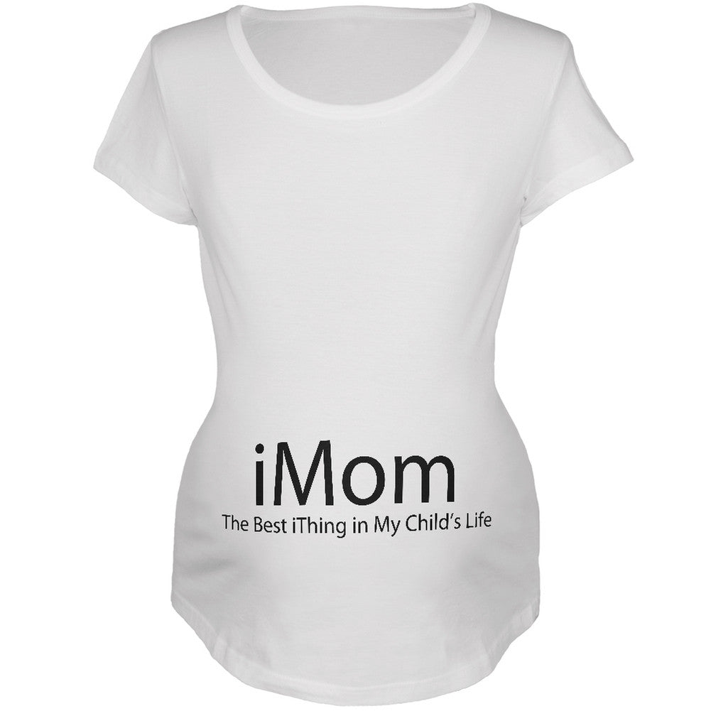 Mother's Day - iMom funny Geek White Maternity Soft T-Shirt Maternity T-Shirts Old Glory 2XL White 