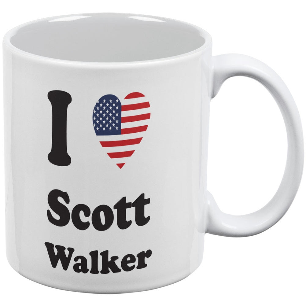 Election 2016 - I Heart Scott Walker White All Over Coffee Mug Coffee Mugs Old Glory   