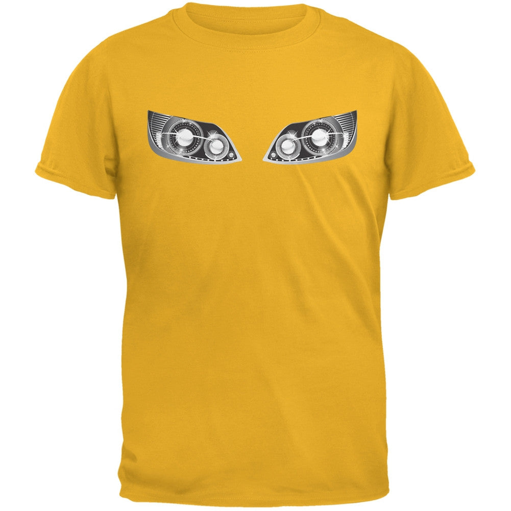 Sports Car Headlights Funny Gold Adult T-Shirt Men's T-Shirts Old Glory 2XL Yellow 