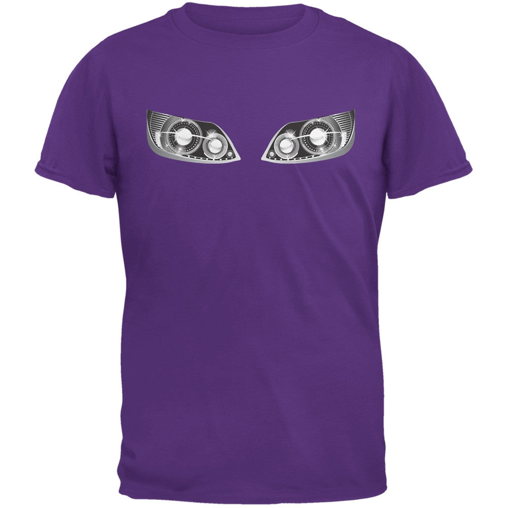 Sports Car Headlights Funny Purple Adult T-Shirt Men's T-Shirts Old Glory 2XL Purple 