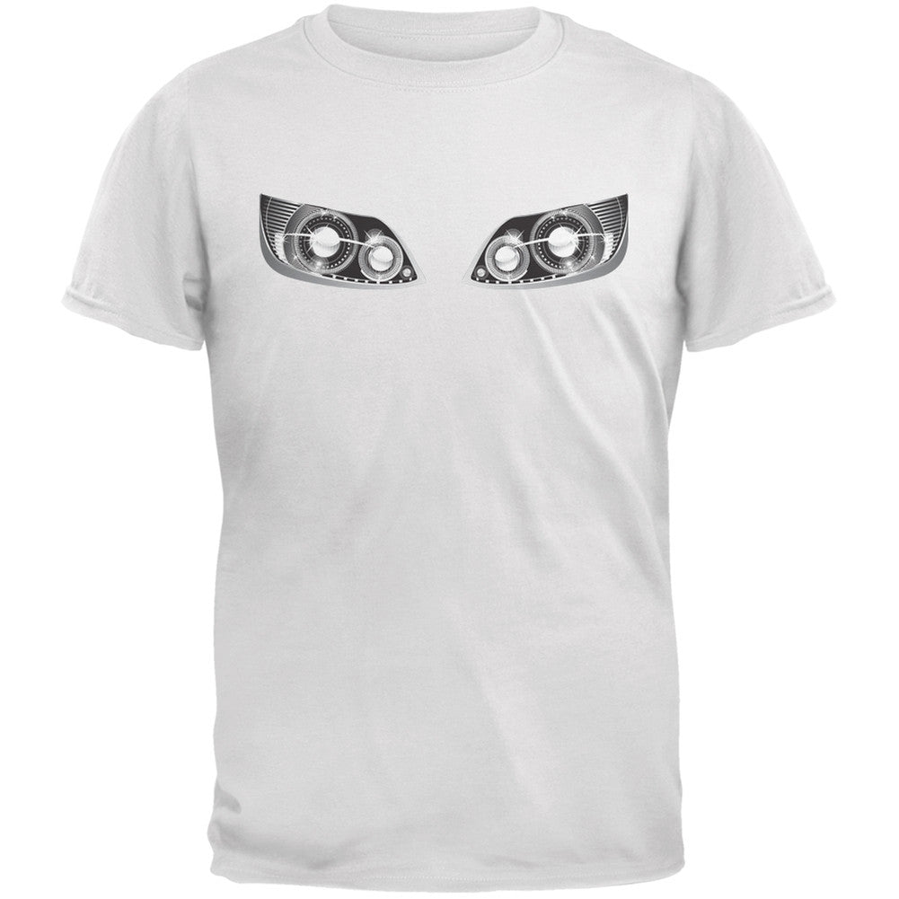 Sports Car Headlights Funny White Adult T-Shirt Men's T-Shirts Old Glory 2XL White 
