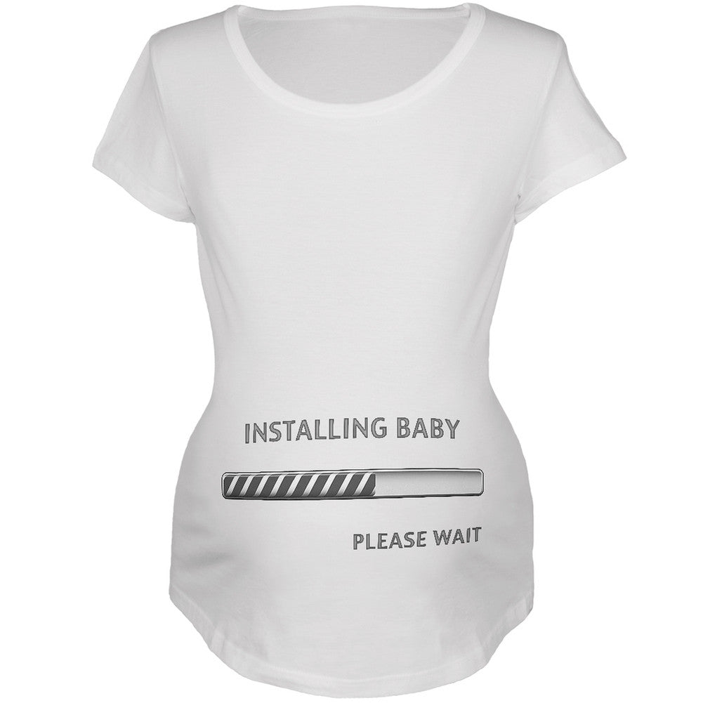 Installing Baby Funny White Maternity Soft T-Shirt Maternity T-Shirts Old Glory 2XL White 