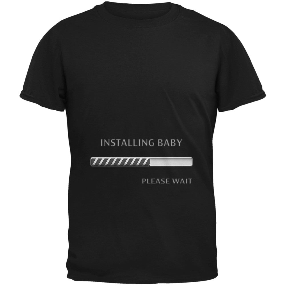 Installing Baby Funny Black Adult T-Shirt Men's T-Shirts Old Glory 2XL Black 