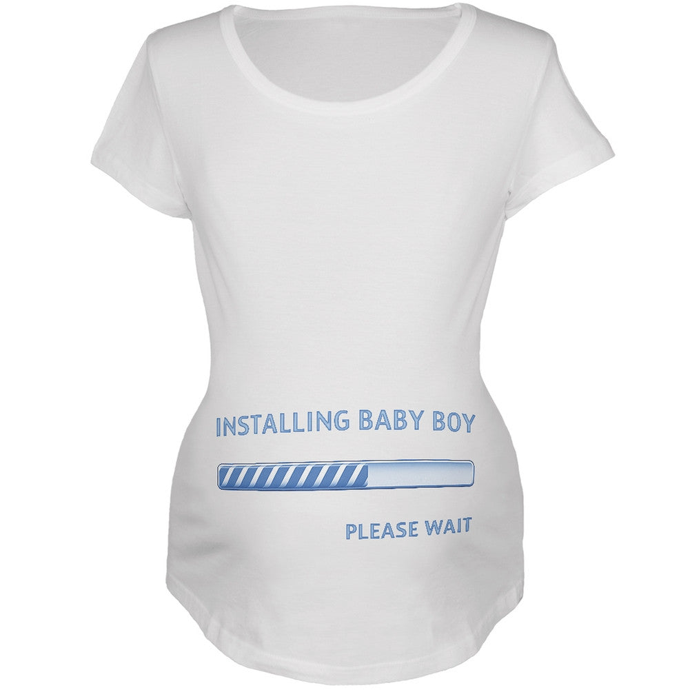 Installing Baby Boy Funny White Maternity Soft T-Shirt Maternity T-Shirts Old Glory 2XL White 