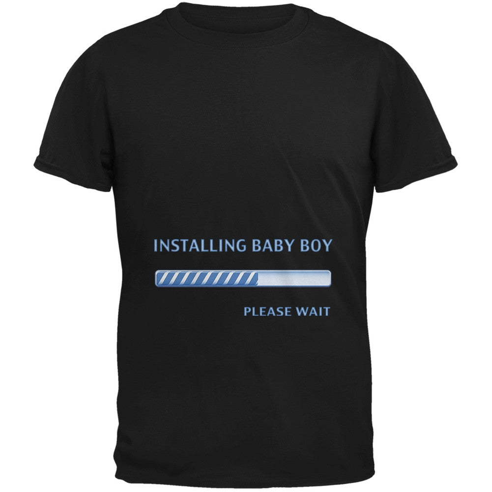 Installing Baby Boy Funny Black Adult T-Shirt Men's T-Shirts Old Glory 2XL Black 