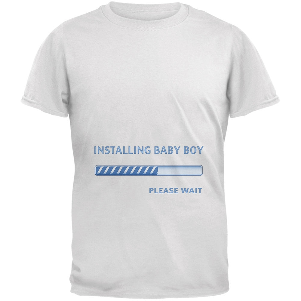 Installing Baby Boy Funny White Adult T-Shirt Men's T-Shirts Old Glory 2XL White 