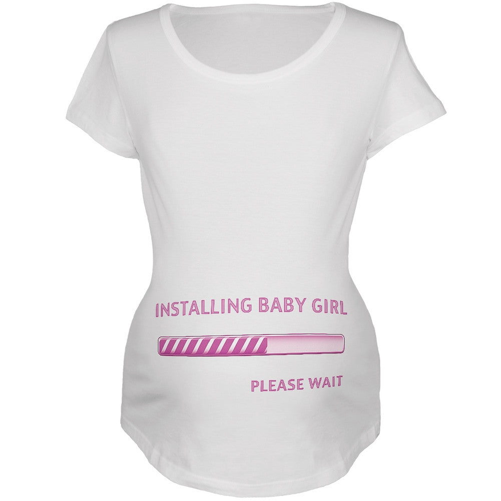 Installing Baby Girl Funny White Maternity Soft T-Shirt Maternity T-Shirts Old Glory 2XL White 