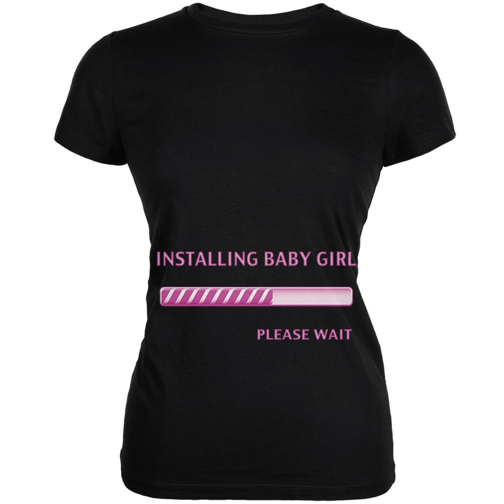 Installing Baby Girl Funny Black Juniors Soft T-Shirt Juniors T-Shirts Old Glory 2XL Black 