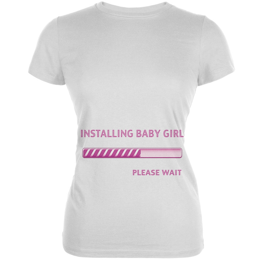 Installing Baby Girl Funny White Juniors Soft T-Shirt Juniors T-Shirts Old Glory 2XL White 