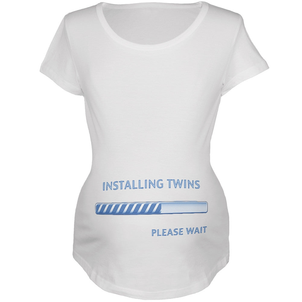 Installing Twin Boys Funny White Maternity Soft T-Shirt Maternity T-Shirts Old Glory 2XL White 