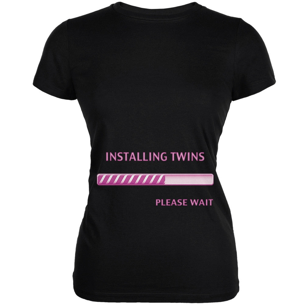 Installing Twin Girls Funny Black Juniors Soft T-Shirt Juniors T-Shirts Old Glory 2XL Black 