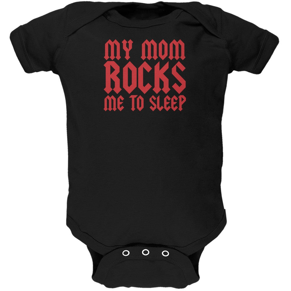 Mom Rocks Me to Sleep Funny Black Soft Baby One Piece Baby One Piece Old Glory 0-3M Black 