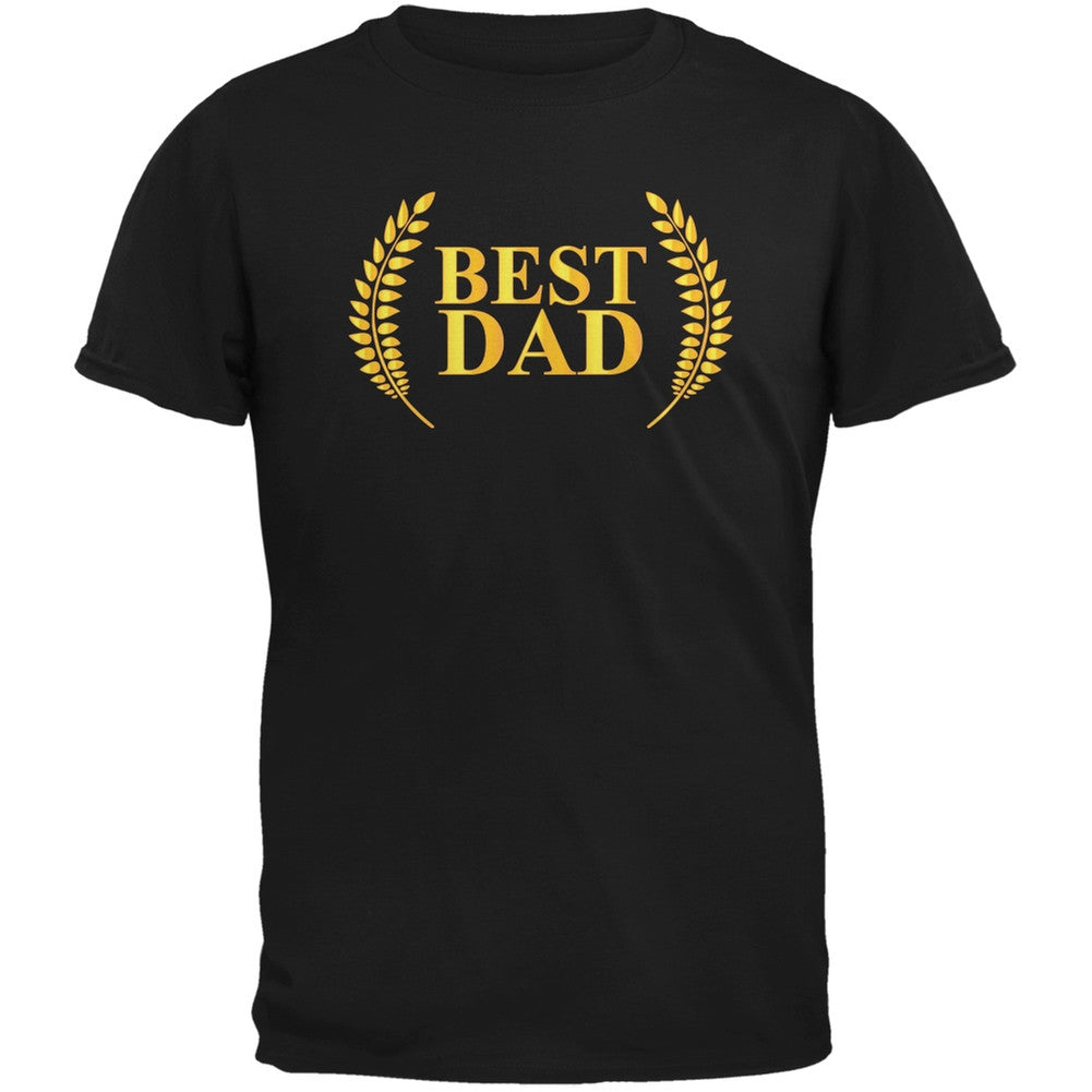 Fathers Day - Best Dad Laurel Black Adult T-Shirt Men's T-Shirts Old Glory 2XL Black 