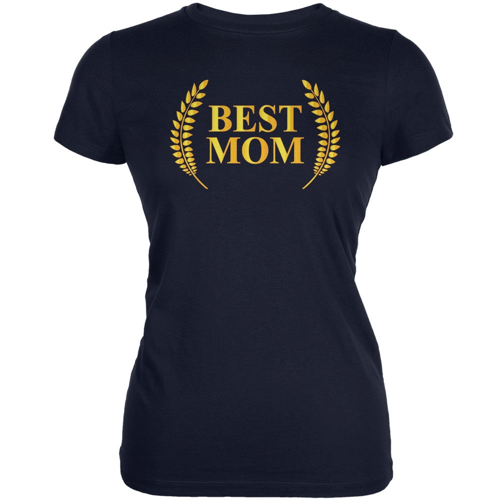 Mothers Day - Best Mom Laurel Navy Juniors Soft T-Shirt Juniors T-Shirts Old Glory 2XL Blue 