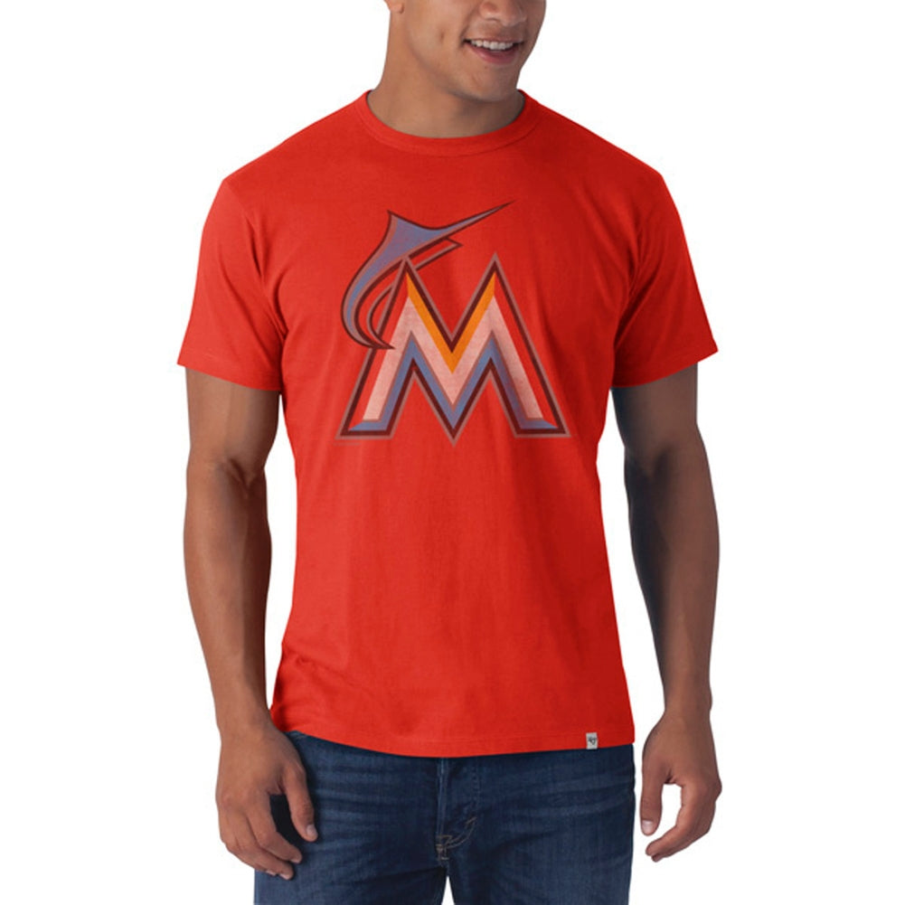 Miami Marlins - Large M Logo Flanker Orange Premium T-Shirt Men's T-Shirts Miami Marlins SM Orange 