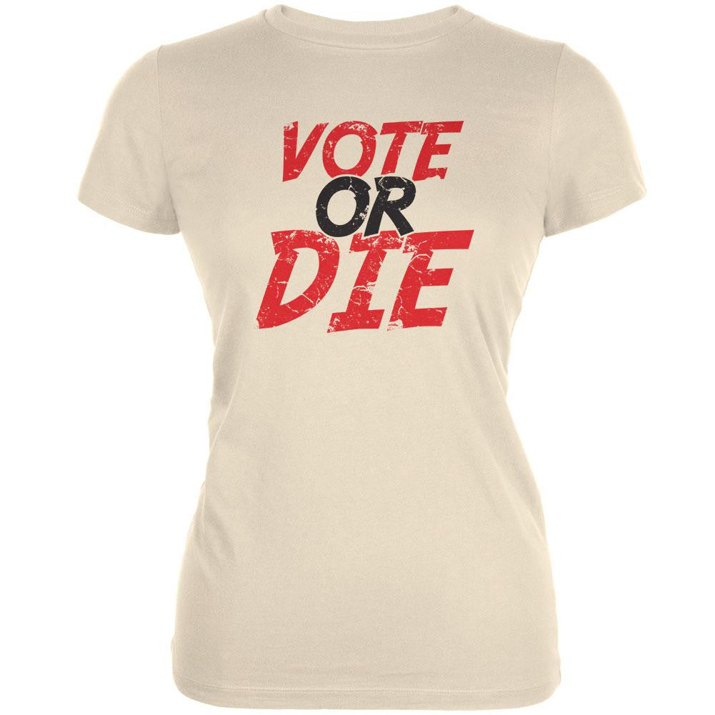 Election 2016 - Vote Or Die Cream Juniors Soft T-Shirt Juniors T-Shirts Old Glory 2XL Off-White 