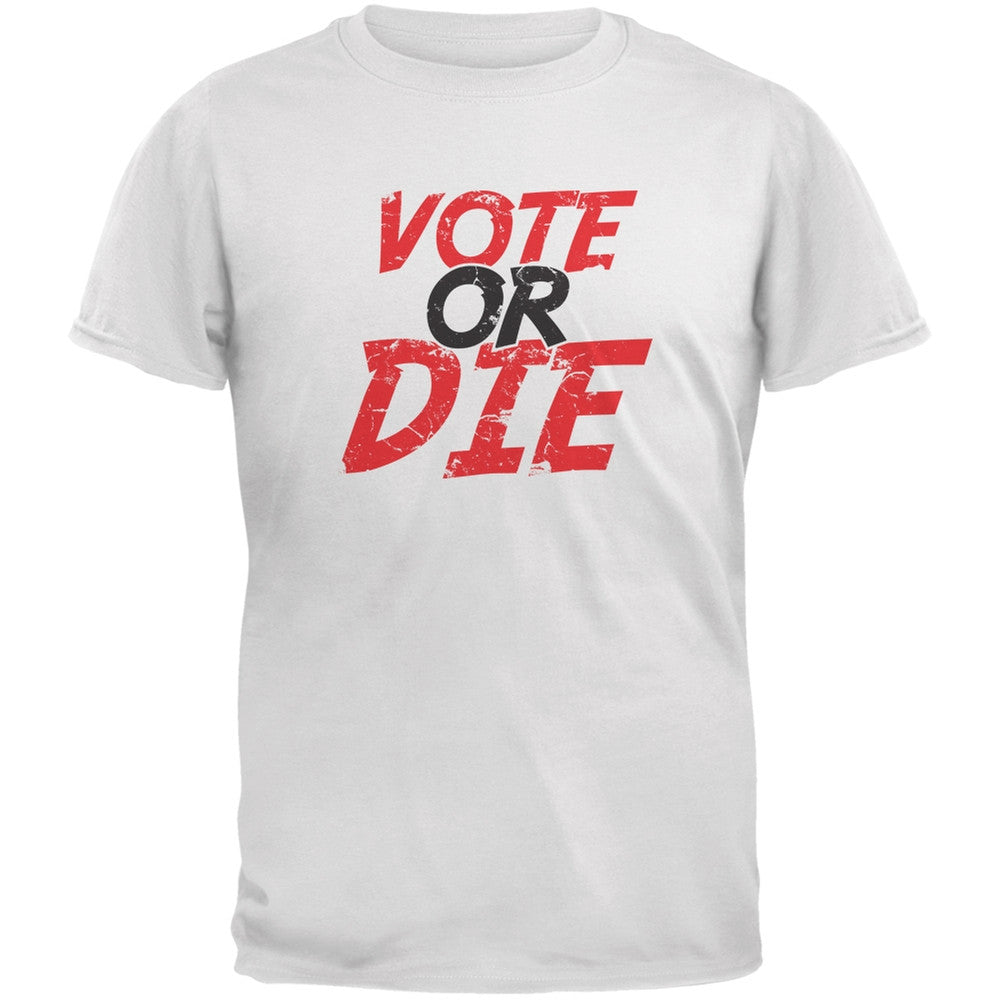 Election 2016 - Vote Or Die White Adult T-Shirt Men's T-Shirts Old Glory 2XL White 