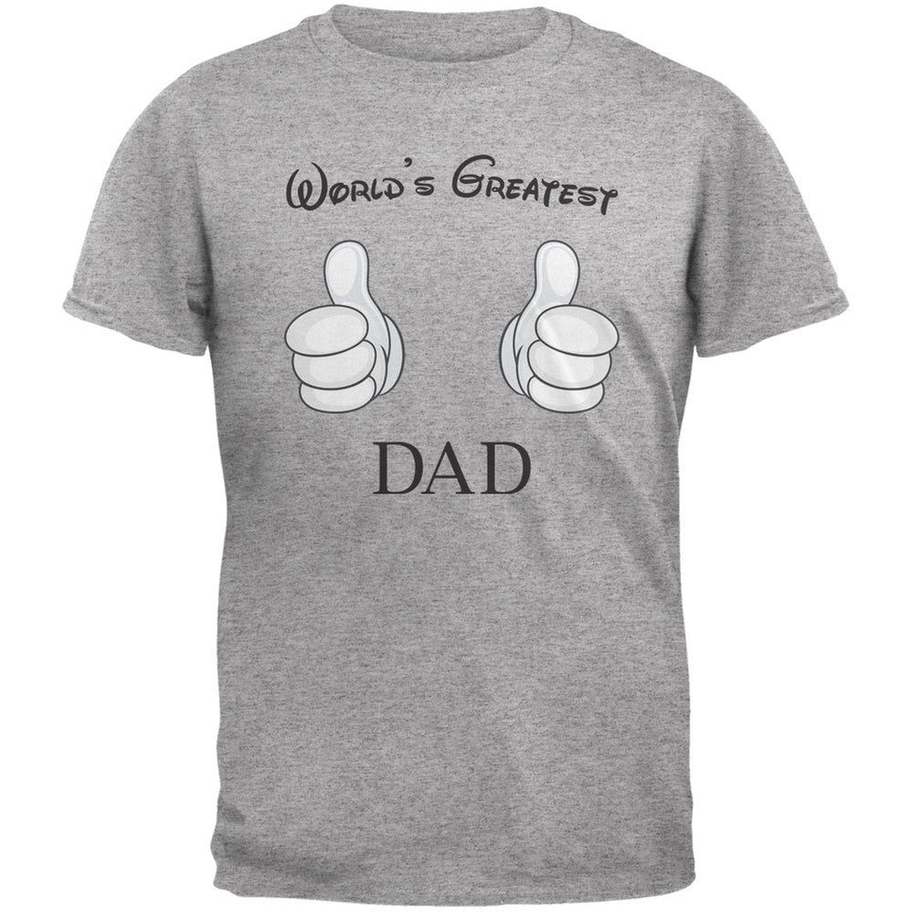 Father's Day - World's Greatest Dad Cartoon Heather Grey Adult T-Shirt Men's T-Shirts Old Glory 2XL Grey 