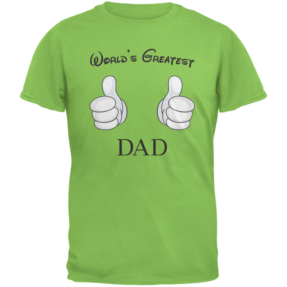 Father's Day - World's Greatest Dad Cartoon Lime Green Adult T-Shirt Men's T-Shirts Father's Day 2XL Green 