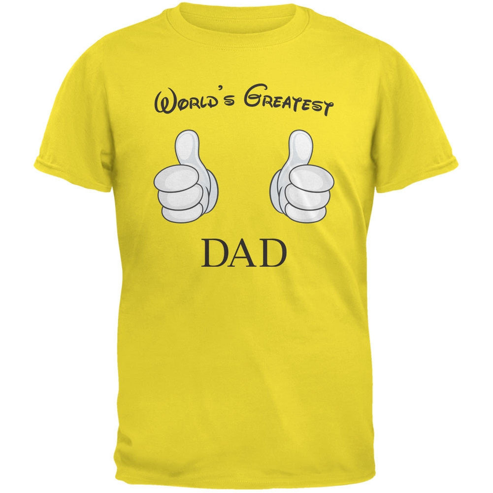 Father's Day - World's Greatest Dad Cartoon Yellow Adult T-Shirt Men's T-Shirts Old Glory 2XL Yellow 