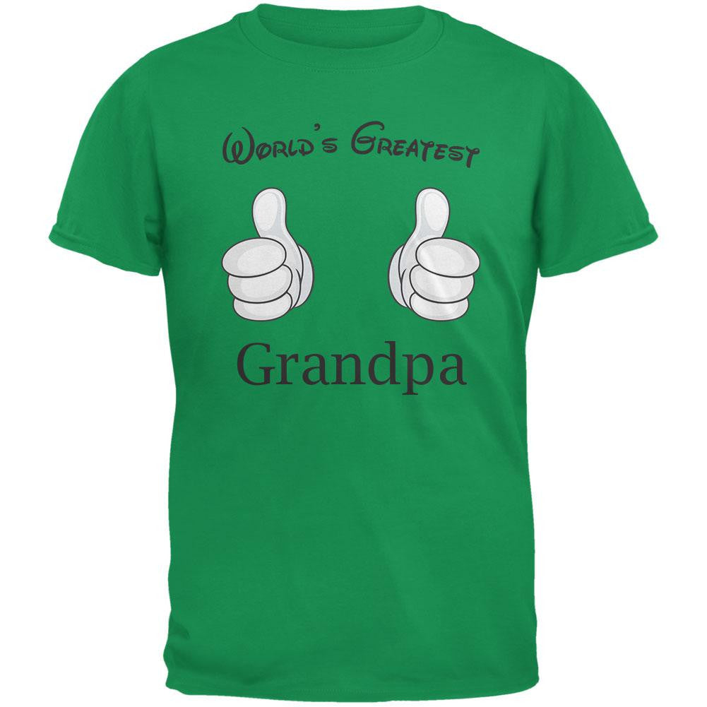 Father's Day - World's Greatest Grandpa Cartoon Green Adult T-Shirt Men's T-Shirts Old Glory 2XL Green 