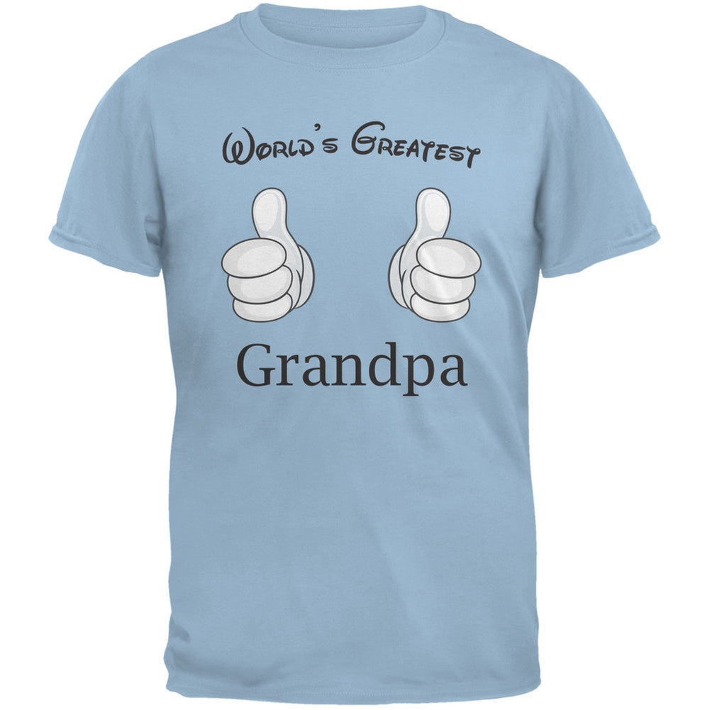 Father's Day - World's Greatest Grandpa Cartoon Light Blue Adult T-Shirt Men's T-Shirts Old Glory 2XL Blue 