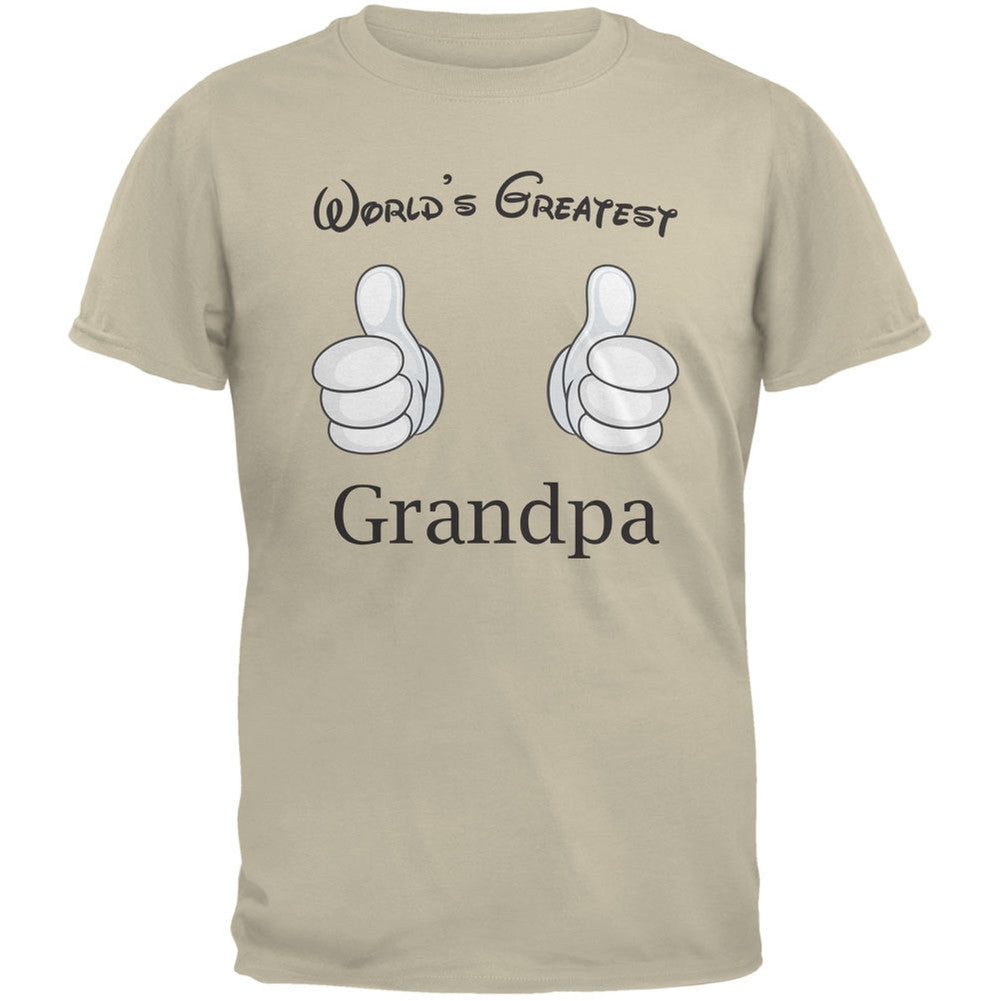Father's Day - World's Greatest Grandpa Cartoon Sand Adult T-Shirt Men's T-Shirts Old Glory 2XL Beige 