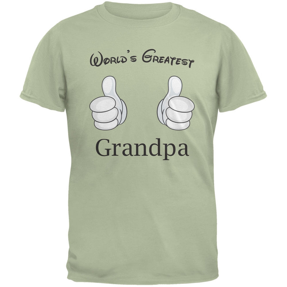 Father's Day - World's Greatest Grandpa Cartoon Serene Green Adult T-Shirt Men's T-Shirts Old Glory 2XL Green 