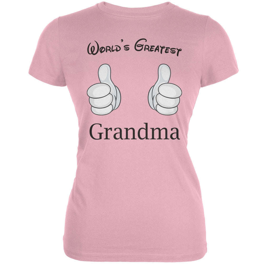 Mother's Day - World's Greatest Grandma Cartoon Pink Juniors Soft T-Shirt Juniors T-Shirts Old Glory 2XL Pink 